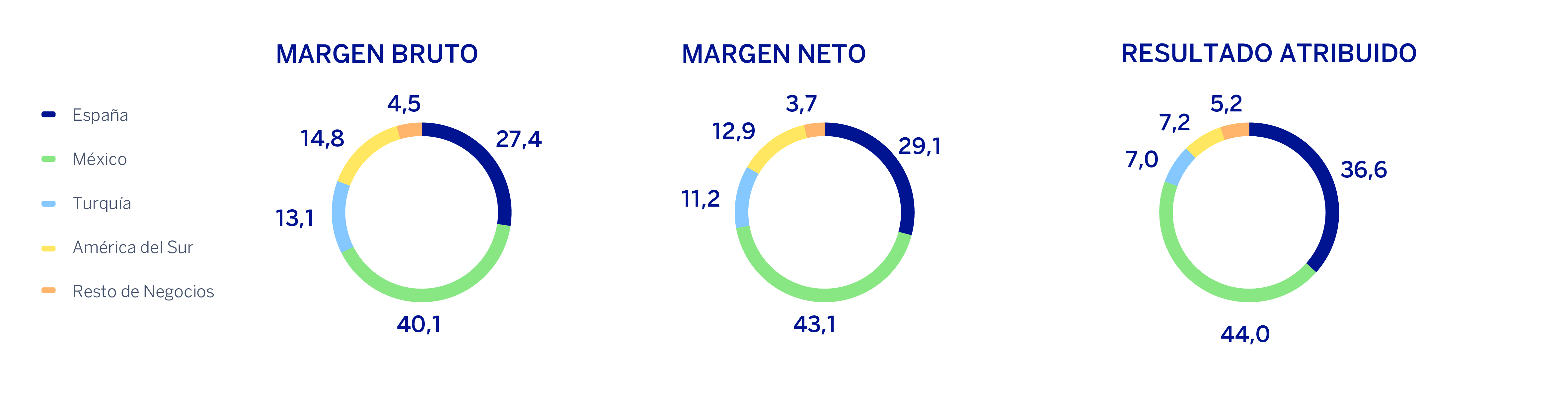 Grafico. Composición Margen Bruto, Margen Neto y Resultado Atribuido